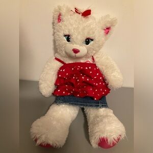 Build a Bear Sassy White Cat with Outfit